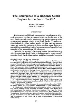 The Emergence of a Regional Ocean Regime in the South Pacific*