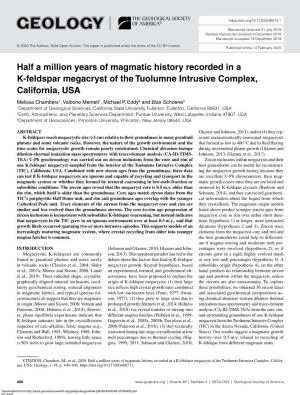 Half a Million Years of Magmatic History Recorded in a K-Feldspar