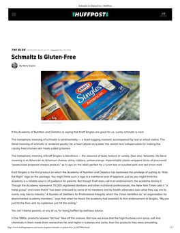 031615 Schmaltz Is Gluten-Free