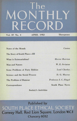 Vol. 57 No. 4 APRIL 1952 Threepence Notes of the Month