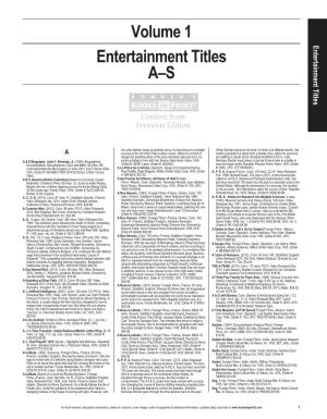 Volume 1 Entertainment Titles