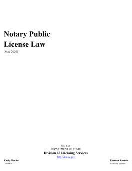 Notary Public License Law (May 2020)