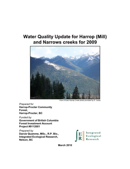 Harrop and Narrows Creeks 1