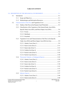 Table of Content 5.0. Description of The