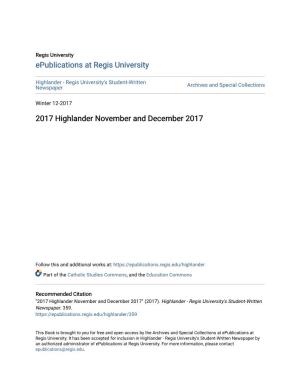 2017 Highlander November and December 2017