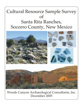 Cultural Resource Sample Survey of Santa Rita Ranches, Socorro County, New Mexico