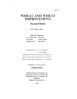 WHEAT and WHEAT IMPROVEMENT Second Edition