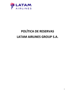 Política De Reservas Latam Airlines Group S.A