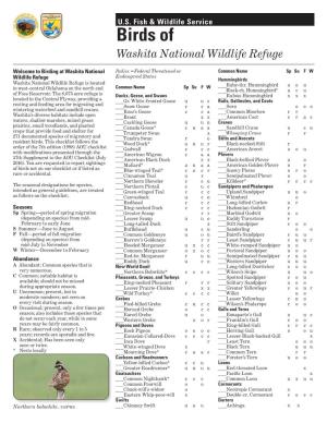 Birds of Washita National Wildlife Refuge