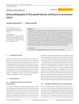 Echocardiography of the Patent Ductus Arteriosus in Premature Infant