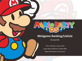 Mario Party DS Minigame Ranking
