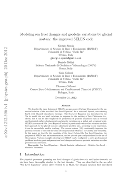 Modeling Sea Level Changes and Geodetic Variations by Glacial Isostasy