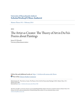 The Theory of Art in Du Fu's Poems About Paintings James H
