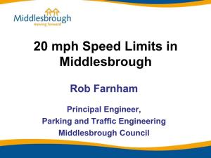20 Mph Speed Limits in Middlesbrough