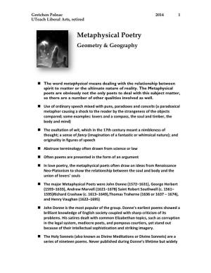Metaphysical Poetry Geometry & Geography