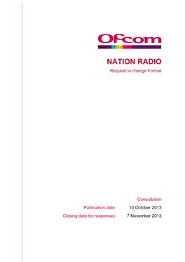 NATION RADIO Request to Change Format