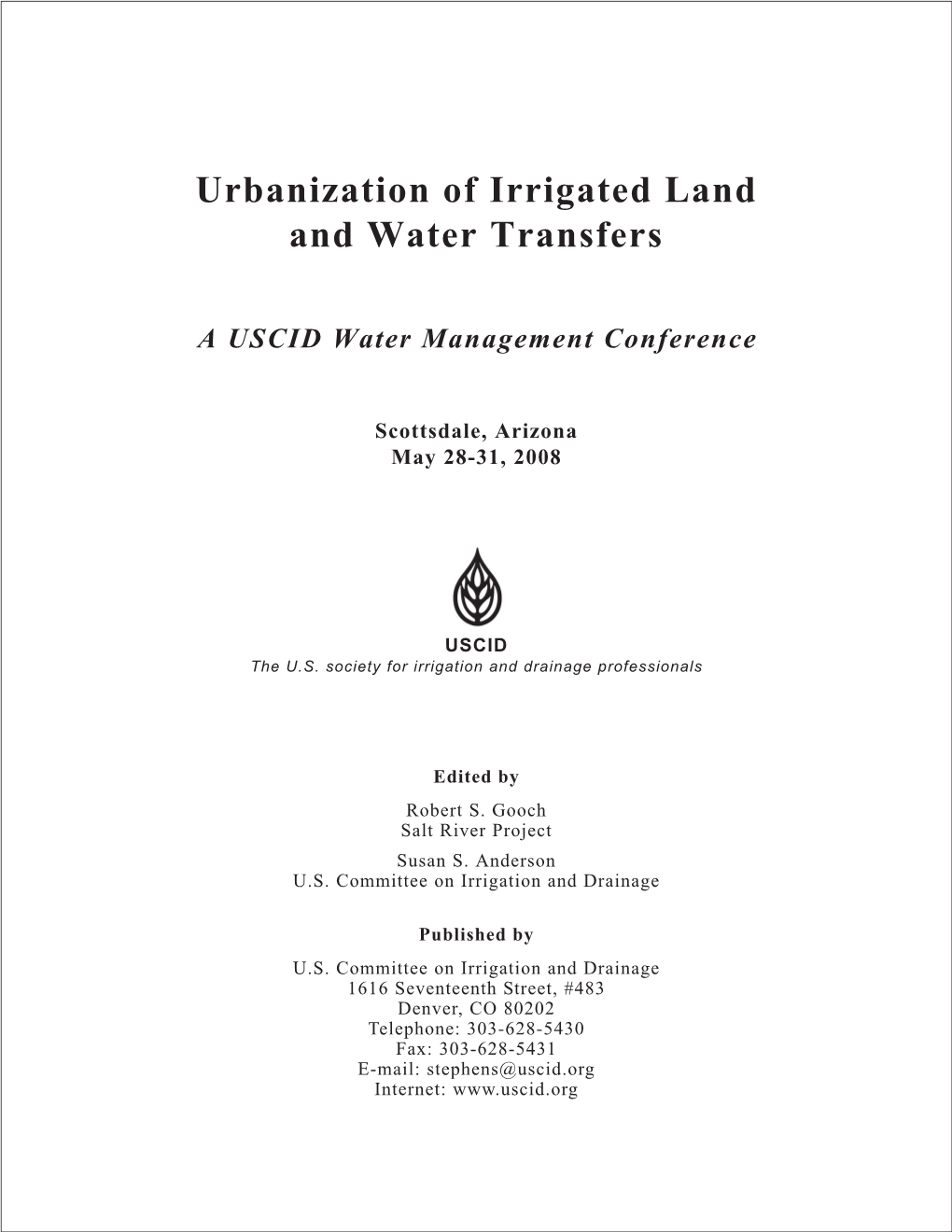 Urbanization of Irrigated Land and Water Transfers