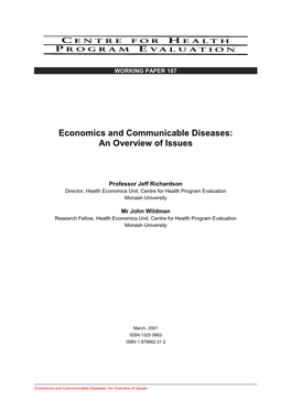 Economics and Communicable Diseases: an Overview of Issues