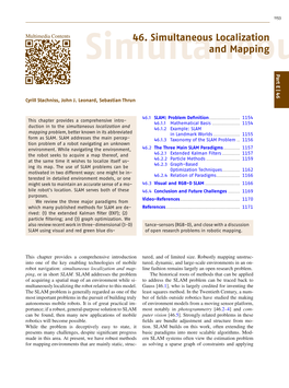 Simultaneous Localization and Mapping 46.1 SLAM: Problem Definition 1155 Ical Model for SLAM