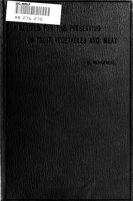 Recipes for the Preserving of Fruit, Vegetables, and Meat