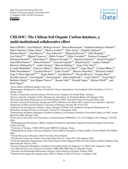 The Chilean Soil Organic Carbon Database, a Multi