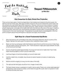 Timpani Fundamentals