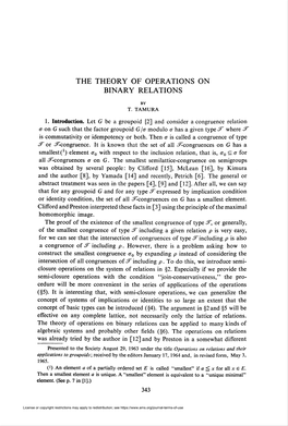 The Theory of Operations on Binary Relations