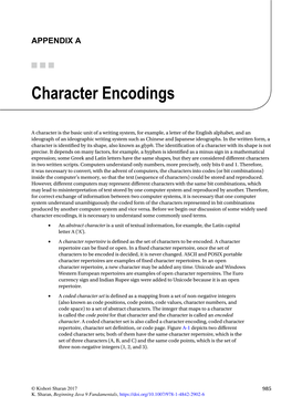 Character Encodings