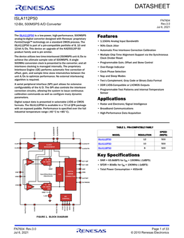 ISLA112P50 Datasheet