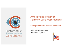 Anterior and Posterior Case Presentations 2020