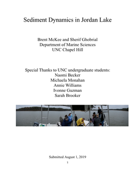 Sediment Dynamics in Jordan Lake