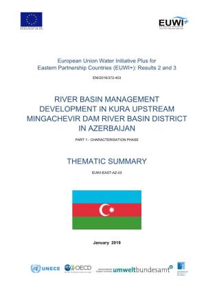 River Basin Management Development in Kura Upstream Mingachevir Dam River Basin District in Azerbaijan