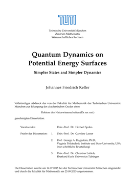 Quantum Dynamics on Potential Energy Surfaces