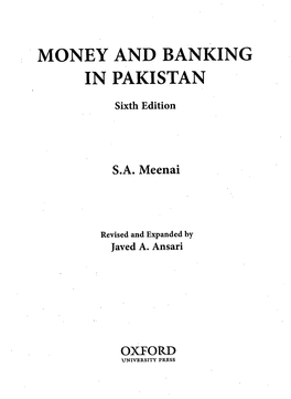 Money and Banking in Pakistan
