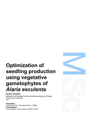 Optimization of Seedling Production Using Vegetative Gametophytes Of