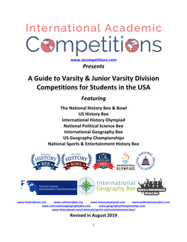 A Guide to Varsity & Junior Varsity Division Competitions for Students In