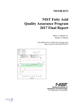 NIST Fatty Acid Quality Assurance Program 2017 Final Report