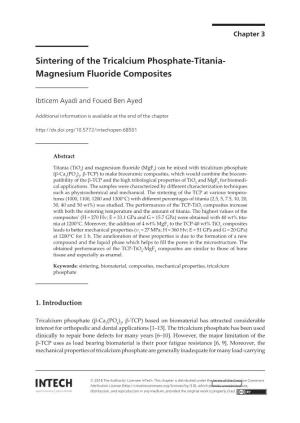 Sintering of the Tricalcium Phosphate-Titania-Magnesium Fluoride Composites 47