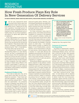 How Fresh Produce Plays Key Role in New Generation of Delivery Services by Maeve Webster, Senior Director; Mike Kostyo, Publications Manager, Datassential