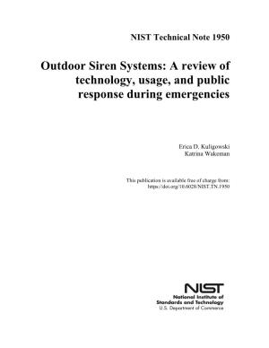 Outdoor Siren Systems: a Review of Technology, Usage, and Public Response During Emergencies