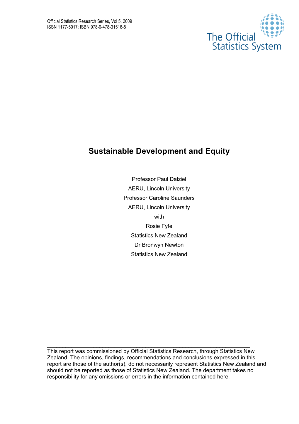 Sustainable Development and Equity