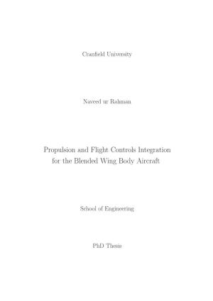 Propulsion and Flight Controls Integration for the Blended Wing Body Aircraft