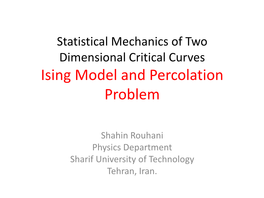 Ising Model and Percolation Problem