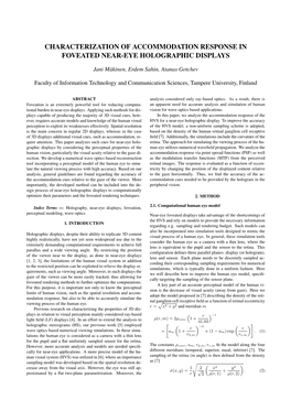 Characterization of Accommodation Response in Foveated Near-Eye Holographic Displays