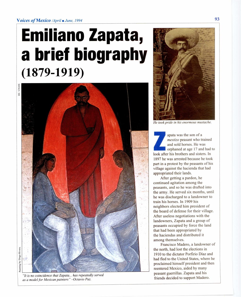 Emiliano Zapata, a Brief Biography (1879-1919)