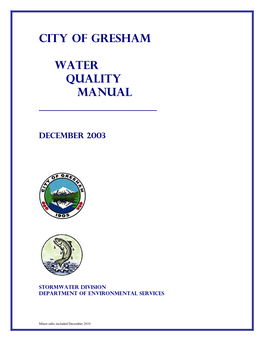 Water Quality Manual ______