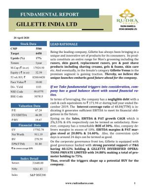 Gillette India Ltd Rudra Shares & Stock Brokers Ltd