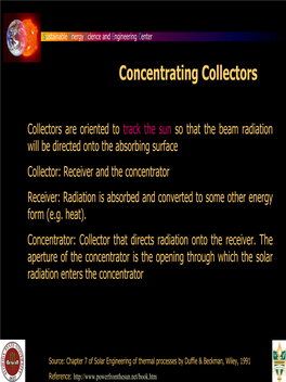 Concentrating Collectors