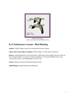 K-12 Subsistence Lessons—Bird Hunting