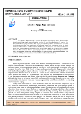 Effect of Ajapa Japa on Stress[1]